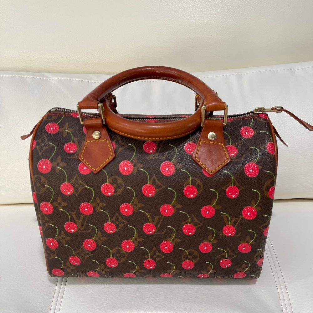 Louis Vuitton Cerises Speedy 25 Brown Cherry Satchel